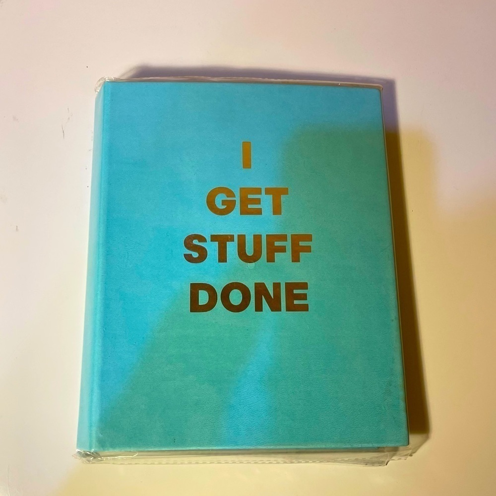 PURSE Sized Organizer Folio I Get Stuff Done Teal Inside Folder Small Clipboard